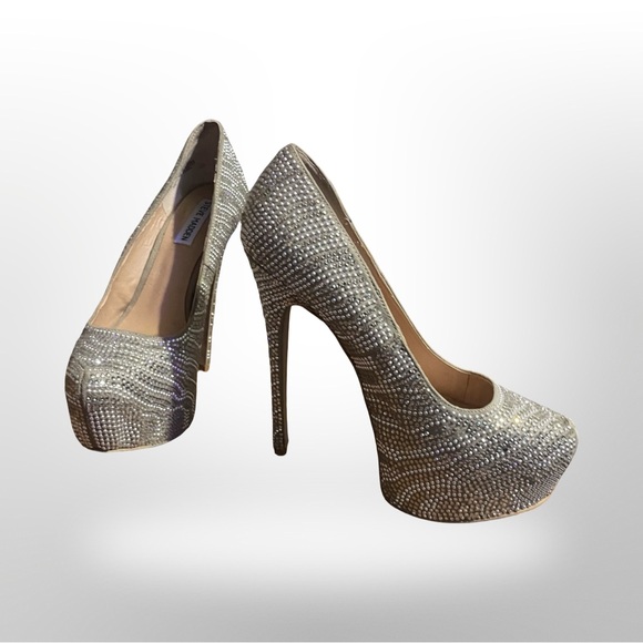 Steve Madden Platform Heels Shoes Rhinestones Stilettos Women's WOMAN'S Size 9.5 - Picture 1 of 7